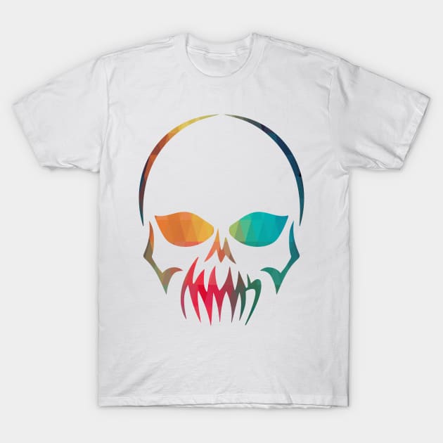 Abstract skull rainbow design T-Shirt by AdiDsgn